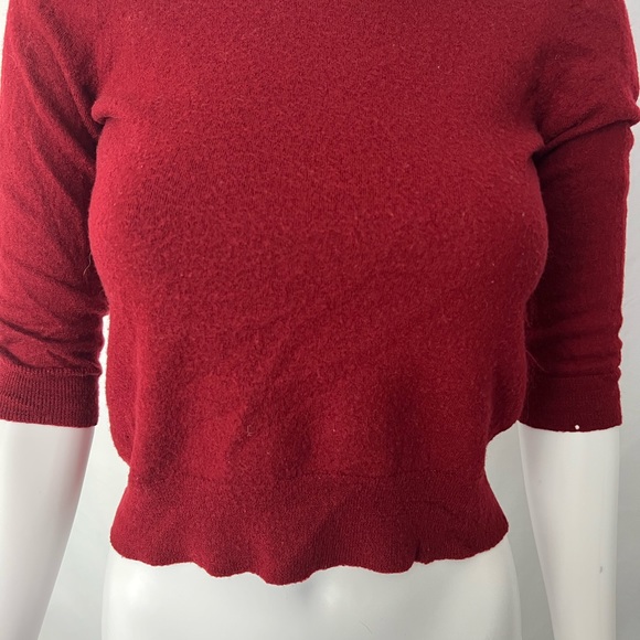 Red wool cropped sweater - Picture 2 of 4